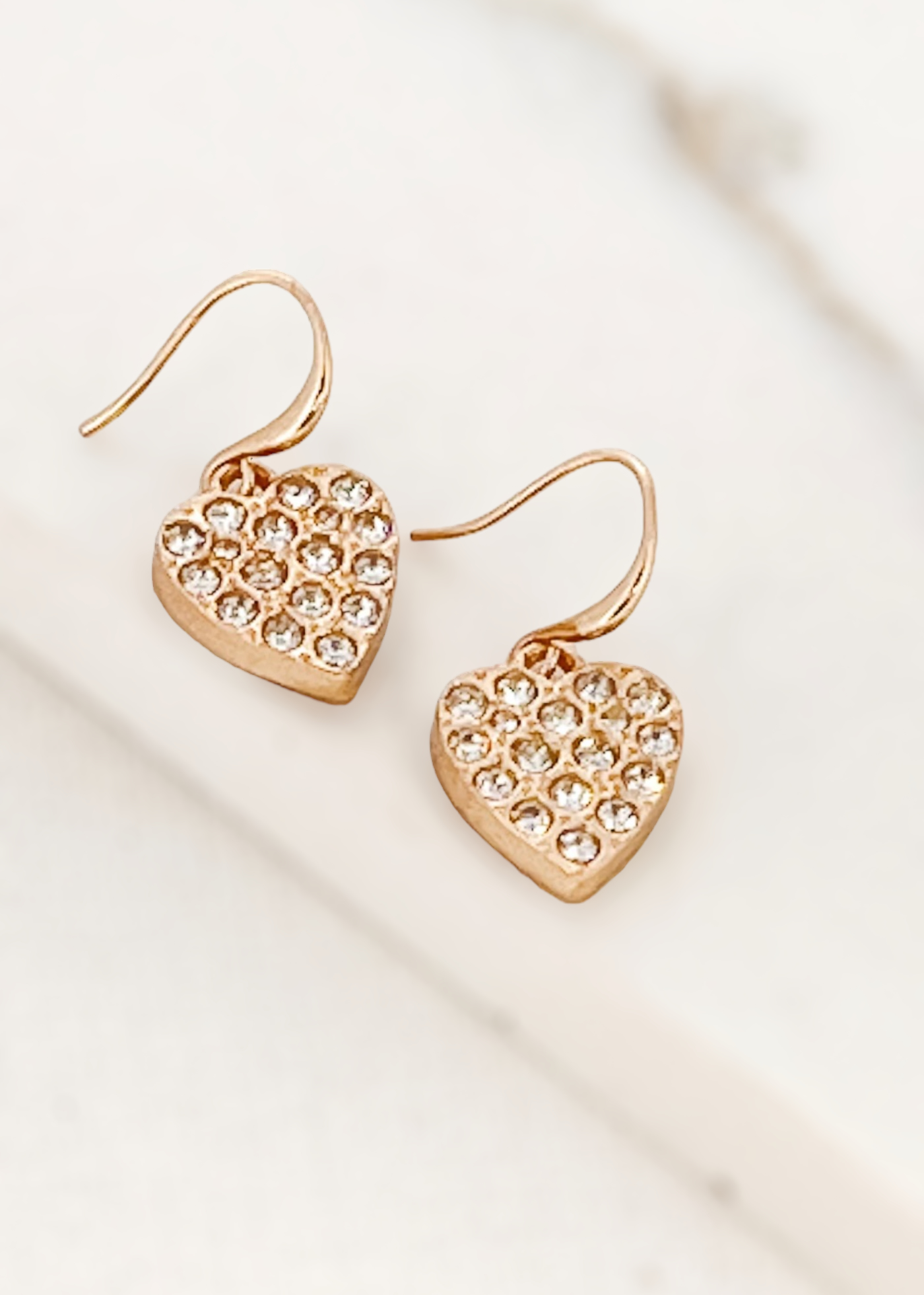 Gladrags | Envy diamanté heart earring gold